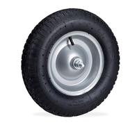 4 roues de brouette 4.80 4.00-8, roue de secours à pneumatique avec essieu, jante en acier, roue complète jusqu'à 120 kg, noire