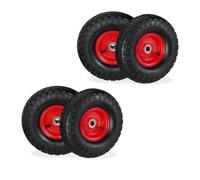 Relaxdays Lot de 4 roues de diable jante en acier