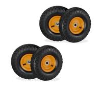Relaxdays Lot de 4 roues de diable jante en acier