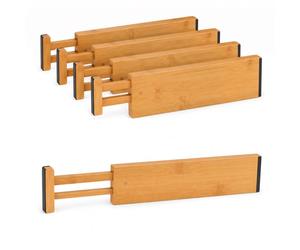 Relaxdays Lot de 4 séparateurs tiroirs bambou