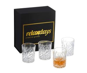 Relaxdays Lot de 4 verres à whisky