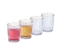 Relaxdays Lot de 4 verres avec motifs 300 ml