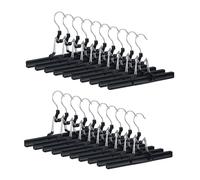 Relaxdays Lot de 40 cintres-pinces noir
