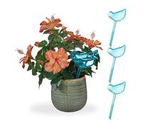 Relaxdays Lot de 40 Globes d’arrosage, Irrigation Automatique, arrosoirs, bulbes en Forme d’Oiseau, 200 ML chacun, Bleu