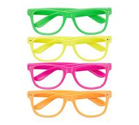 Relaxdays Lot de 4 lunettes de soirée colorées