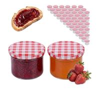 Relaxdays Lot de 50 Bocaux en Verre 220 ML, Couvercle Twist-Off, pour Confitures et Conservation, Transparent, 6.5 × 8.5