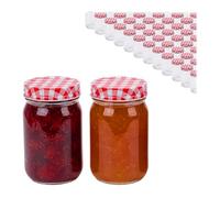 Relaxdays Lot de 50 bocaux en Verre 400 ML avec couvercles Twist-Off, Transparents, 12,5 x 7,5 x 7,5 cm