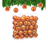 Relaxdays Boule de Noël, lot Pratique de 50, Plastique Robuste, pour décorer Le Sapin, diamètre : 6 cm, Orange