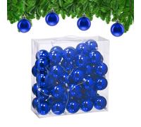 Relaxdays Boule de Noël, Brillante, lot Pratique de 50, en Plastique, pour Le Sapin, diamètre : 6 cm, Bleu Roi
