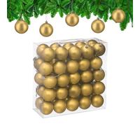 Relaxdays Boule de Noël, lot Pratique de 50, Mate, Plastique Robuste, pour Le Sapin, diamètre : 6 cm, dorée