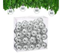 Relaxdays Boule de Noël, Brillante, lot Pratique de 50, en Plastique, pour Le Sapin, diamètre : 6 cm, argentée