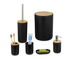Relaxdays Lot de 6 accessoires de salle de bain