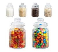 Relaxdays Lot de 6 bocaux en verre 1000 ml