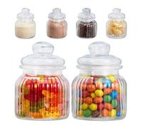 Relaxdays Lot de 6 bocaux en verre 700 ml