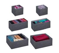 Relaxdays Lot de 6 boîtes pour tiroirs
