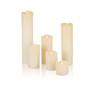 Relaxdays Lot de 6 bougies LED en vraie cire