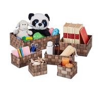 Relaxdays Lot de 6 paniers de rangement tressés