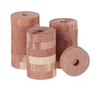 Relaxdays Lot de 60 anneaux anti-mites bois cèdre