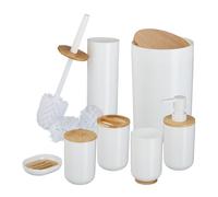 Relaxdays Lot de 7 accessoires de salle de bain