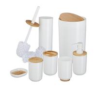 Relaxdays Lot de 7 accessoires de salle de bain