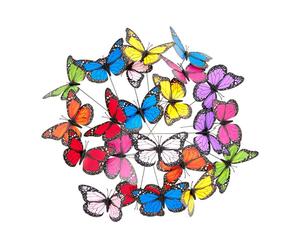Relaxdays Lot de 72 décorations de jardin papillon