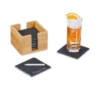 Relaxdays Lot de 8 dessous de verre & boîte