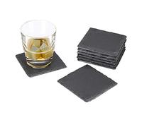 Relaxdays Dessous de verre ardoise lot de 8