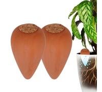 Relaxdays Cônes d'arrosage en terre cuite, lot de 2, 350 ml, avec bouchon, pour plantes d'intérieur & jardinières