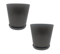Relaxdays Lot de deux pots avec soucoupes