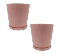 Relaxdays Lot de deux pots avec soucoupes