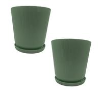 Relaxdays Lot de deux pots avec soucoupes