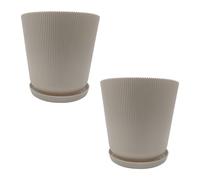 Relaxdays Lot de deux pots avec soucoupes