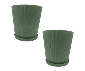 Relaxdays Lot de deux pots avec soucoupes