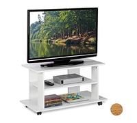 Relaxdays Meuble TV sur roulettes