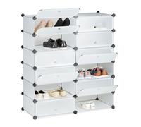 Relaxdays Meuble à chaussures avec 12 casiers