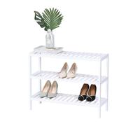 Relaxdays Meuble à chaussures blanc en bambou
