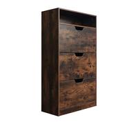 Relaxdays Meuble à Chaussures Moderne Marron, 140x80x24 cm, 18 Paires, 3 abattants, pour Couloir