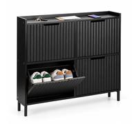 Relaxdays Meuble à chaussures rainuré, 4 cases