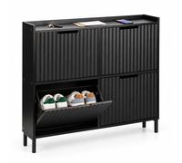 Relaxdays Meuble à chaussures rainuré, 4 cases