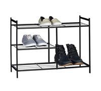 Relaxdays Meuble à chaussures SANDRA 3 étagères chaussures métal pour bottes HxlxP: 50,5 x 70 x 26 cm pour 8 paires rangement avec poignées, noir