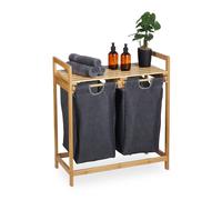 Relaxdays Meuble à linge avec 2 compartiments