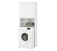 Relaxdays Meuble au-Dessus du Lave-Linge, 4 Compartiments, Blanc | sèche-linge, WC, H x L x P : 174 x 63,5 x 30 cm