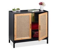 Relaxdays Meuble avec 2 portes en rotin