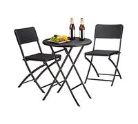 Relaxdays Meuble de jardin Bastian Noir 60 x 60 x 75,5 cm | petit, table HxLxP 75,5x60x60 cm