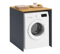 Relaxdays Meuble au-Dessus du Lave-Linge, étagère Lave-Linge/sèche-Linge Anthracite/Naturel, H x L x P: 88 x 68 x 60 cm