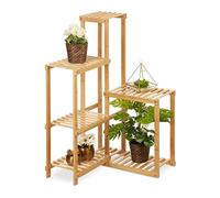 Relaxdays Rangement d’angle à plantes en bambou