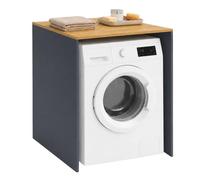 Relaxdays Meuble au-Dessus du Lave-Linge, étagère Lave-Linge/sèche-Linge Anthracite/Naturel, H x L x P: 88 x 68 x 60 cm