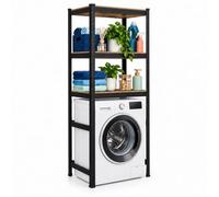 Relaxdays, Meuble pour Lave-Linge, H x l x P : 180 x 40 x 70 cm | avec structure en acier et étagères en MDF E1, pour usage domestique, à poser