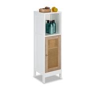 Relaxdays Meuble salle de bain avec porte en rotin
