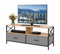 Relaxdays Meuble TV bas avec rangement